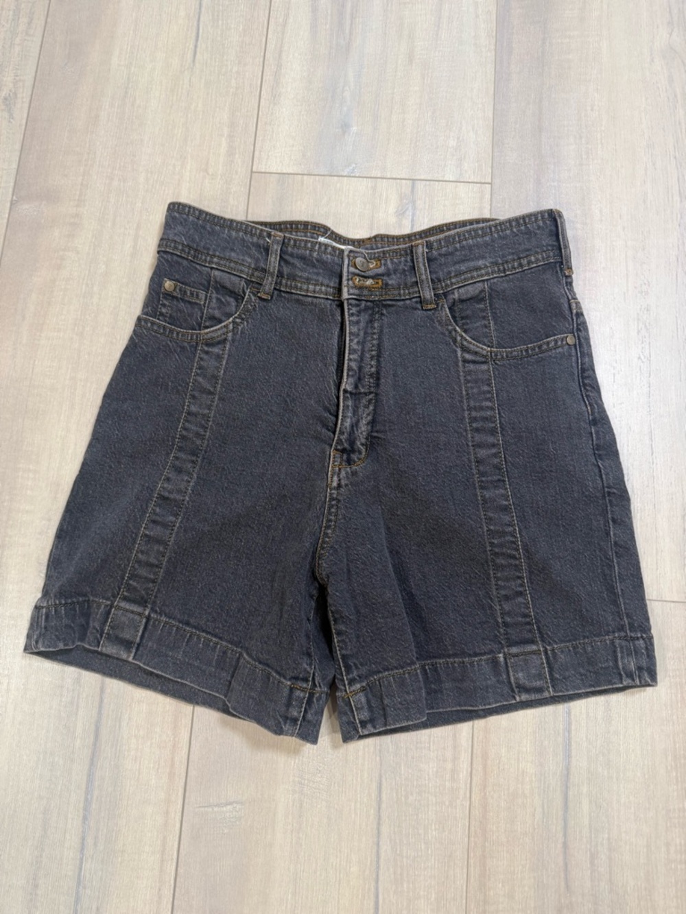 Pilcro Black High-Rise Denim Shorts